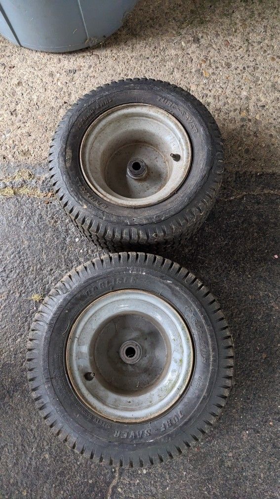 Two turf saver lawn mower Wheels and tires