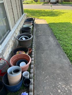 Large assortment of planters.