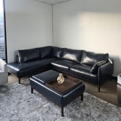 2-pc Leather Sectional w/ Chaise - Jollene 