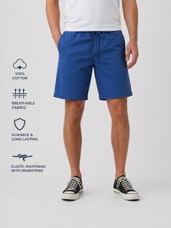 Gap Cotton Drawstring Khaki Shorts 9" Inseam Navy Blue Size XL