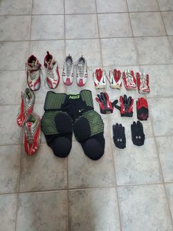 Football/Sports  Stuff; Cleats, Gloves & Pants