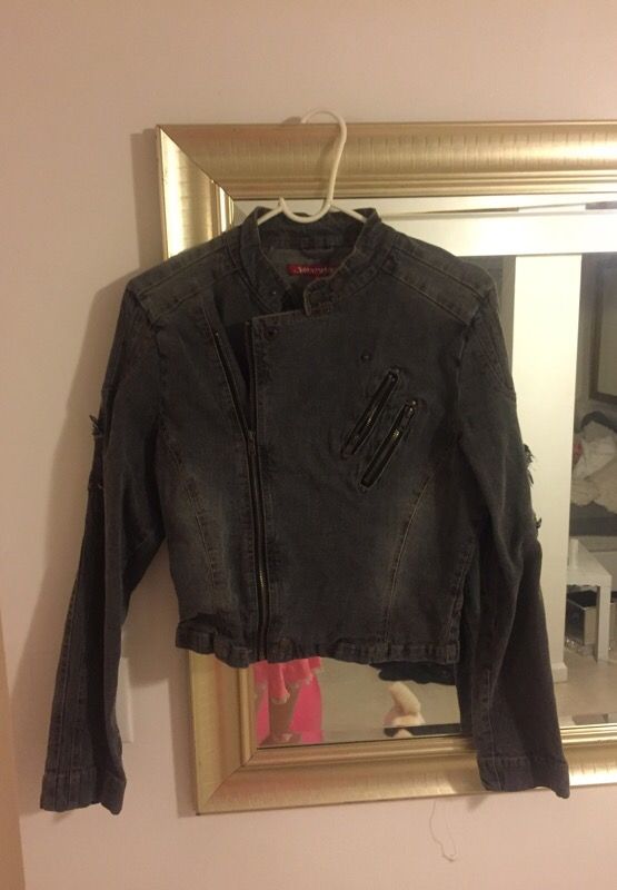 Motorcycle jacket cut jean jacket