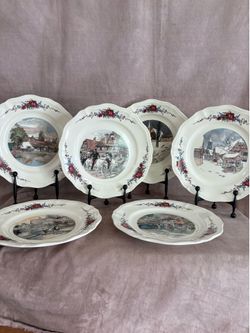 Vintage Sarreguemines "Obernai" Plates - Set of 6