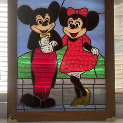 Mickey And Mini Mouse Stain Glass