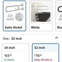 Grab Bar 30.3 Inch, Munzong Anti-Slip Handicap Grab Bars with Paper Holder, Flip-Up Bathroom Toilet Safety Rails, Stainless Steel Knurled Support hand