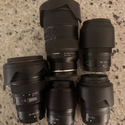 4 Nikon and 1 Tamron Z-Mount Lenses