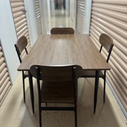 Wood Table With 4 Chairs