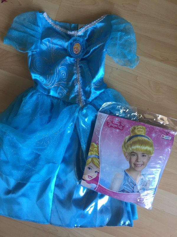 Cinderella costume 4-6 with new wig Halloween