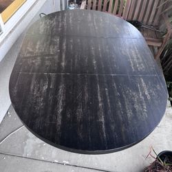 Wooden Dining Table Extendable Black