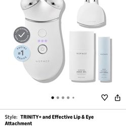 Nuface Trinity+ microcurrent facial device and lip/eye attachment