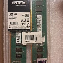 DDR5 RAM 16GB Kit (2x 8GB Sticks) 