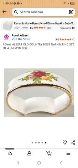 Set of 9 royal Albert old country rose napkin rings