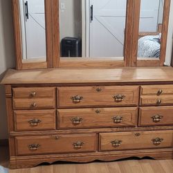 Solid Oak Bed Set *Lowered Price $500 OBO 