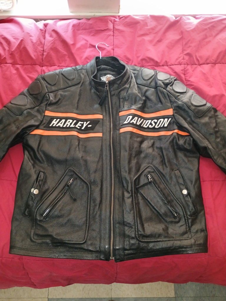 Official Harley Davidson BLK Leather Riding Jacket XXL 