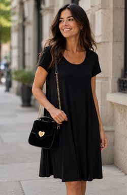 Gold Heart Lock Mini Black Handbag
