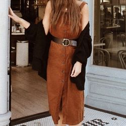 Urban Outfitters Cordelia Corduroy Midi Dress