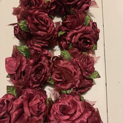 Burgundy Flower Balls (8)