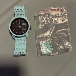 Rare Vintage Diesel Unisex Watch Tiffany Blue Extra Links 