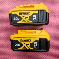Dewalt 20v Batteries 5.0 XR Brand New Price For Both