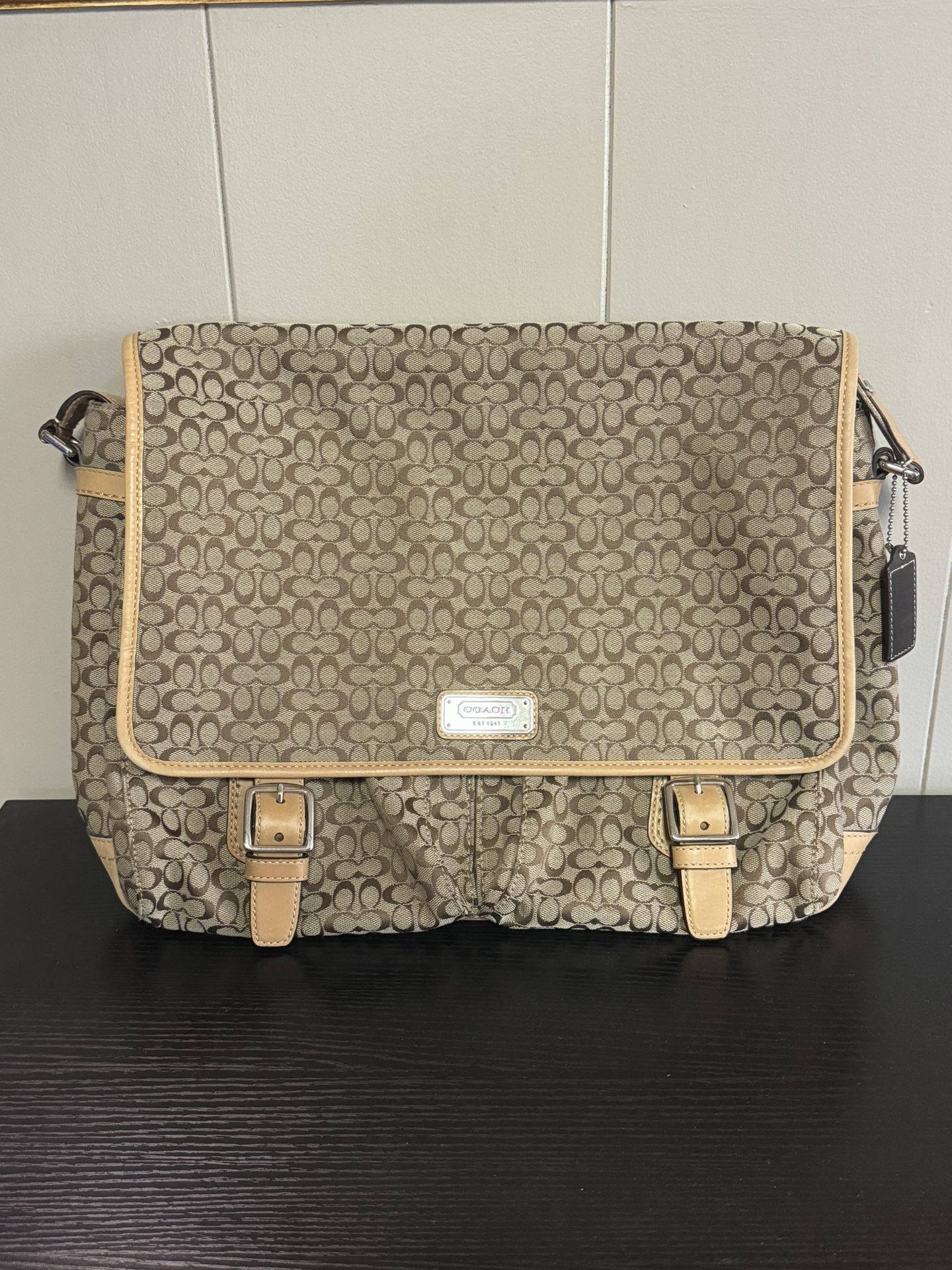 COACH SIGNATURE VOYAGER MONOGRAM MESSENGER CROSSBODY BAG