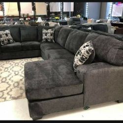Large Dark Gray U Shape Cozy Couch Sectional With Chaise 👌 Living Room Set 👍 In Stock✅ Fast Delivery ⭐️