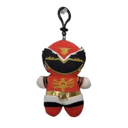 Power Rangers Red Ranger 5.5" Plush Backpack clip w/zipper pocket Megaforce 2013
