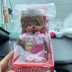 Monchhichi Girl Monkey Doll In Traditional Chinese Dress Qi Pao