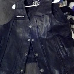 Black Label Society Leather Vest Size Large 