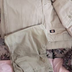 Mens Khaki Pants 3 Pr. 40"w x 30" Long