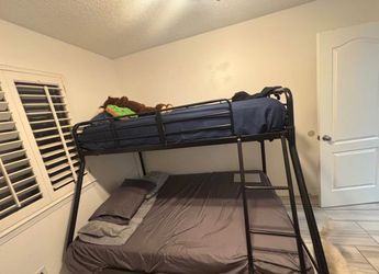 Black Metal Twin over Full Bunk Bed
