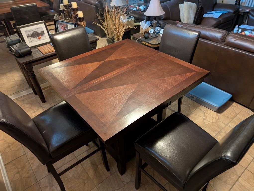 🪑 Ashley Furniture Style Extendable Counter-Height Dining Set