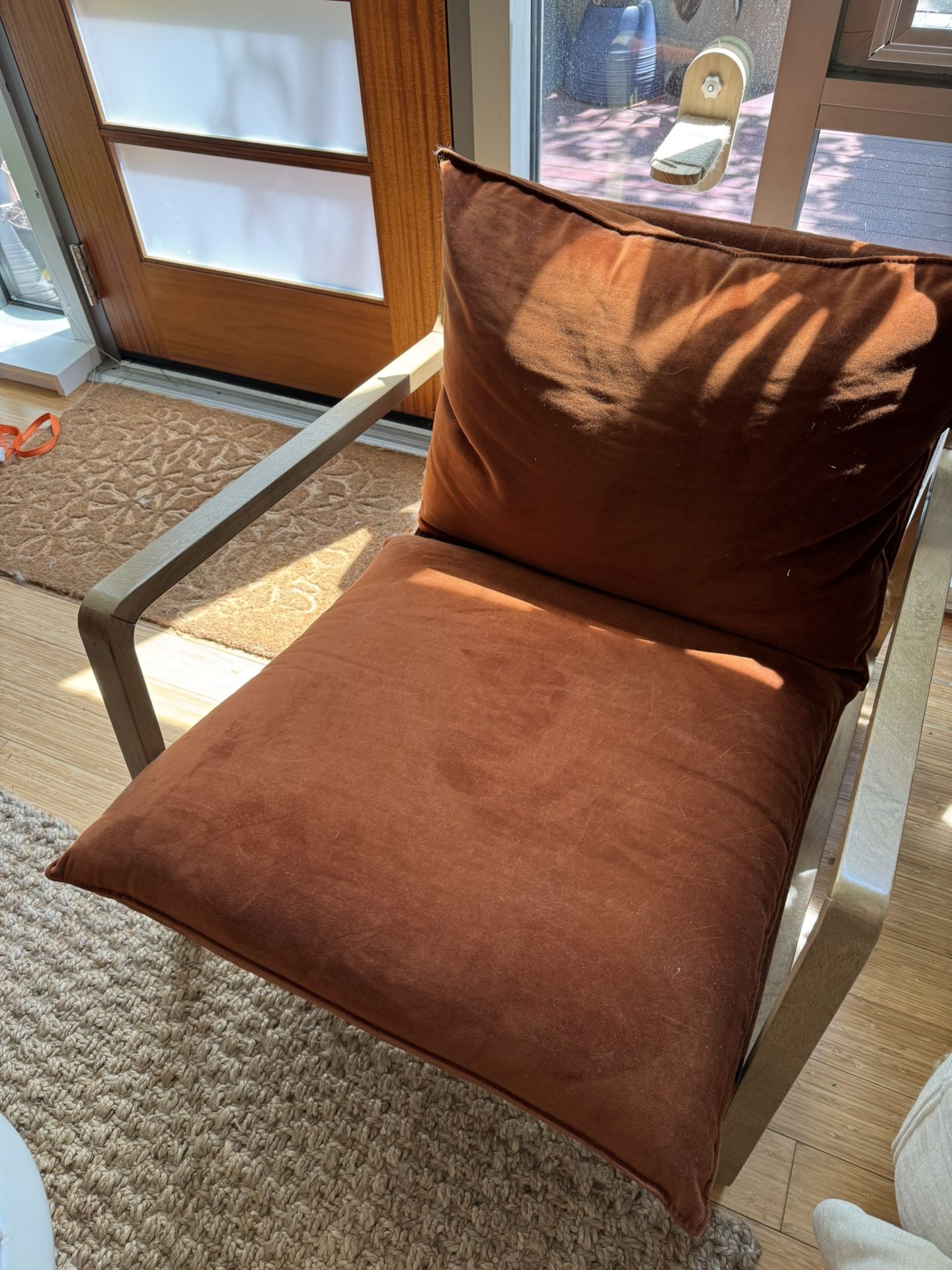 Burnt Orange Velvet Chair