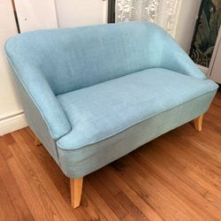 Small Couch , Love Seat In Teal Fabric