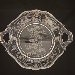 Antique Etched Small Divided Dish