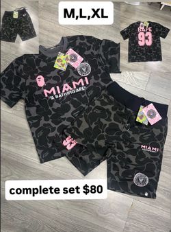 Bape X Intermiami set (shorts + tshirt)
