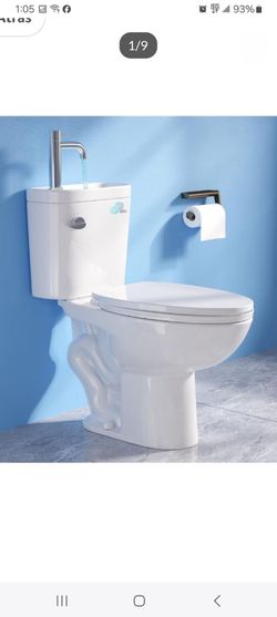 New and box simple project toilet with sink.