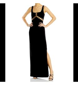 Aidan Mattox Black Cutout Evening Gown – Size 8