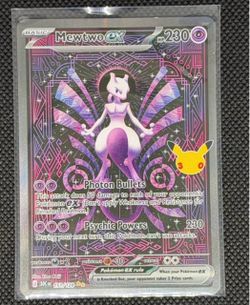 Mewtwo ex Full Art Pokémon Card – Pikachu Stamp