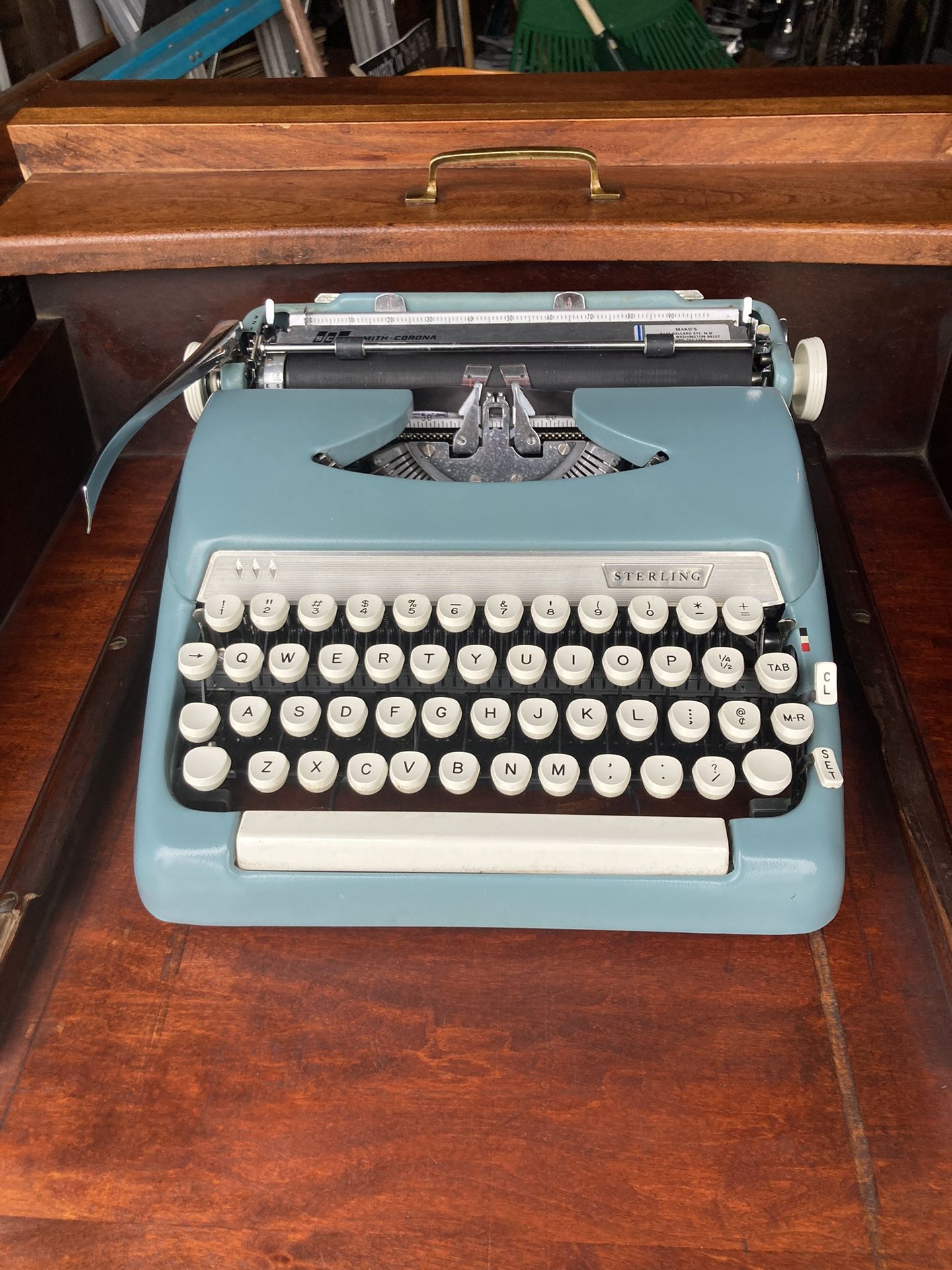 Smith Corona Sterling Typewriter w/case, key, & manual.