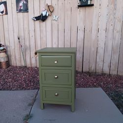 Lovely Olive Green Nightstand 27"H x 16". 5W x 14".5D
