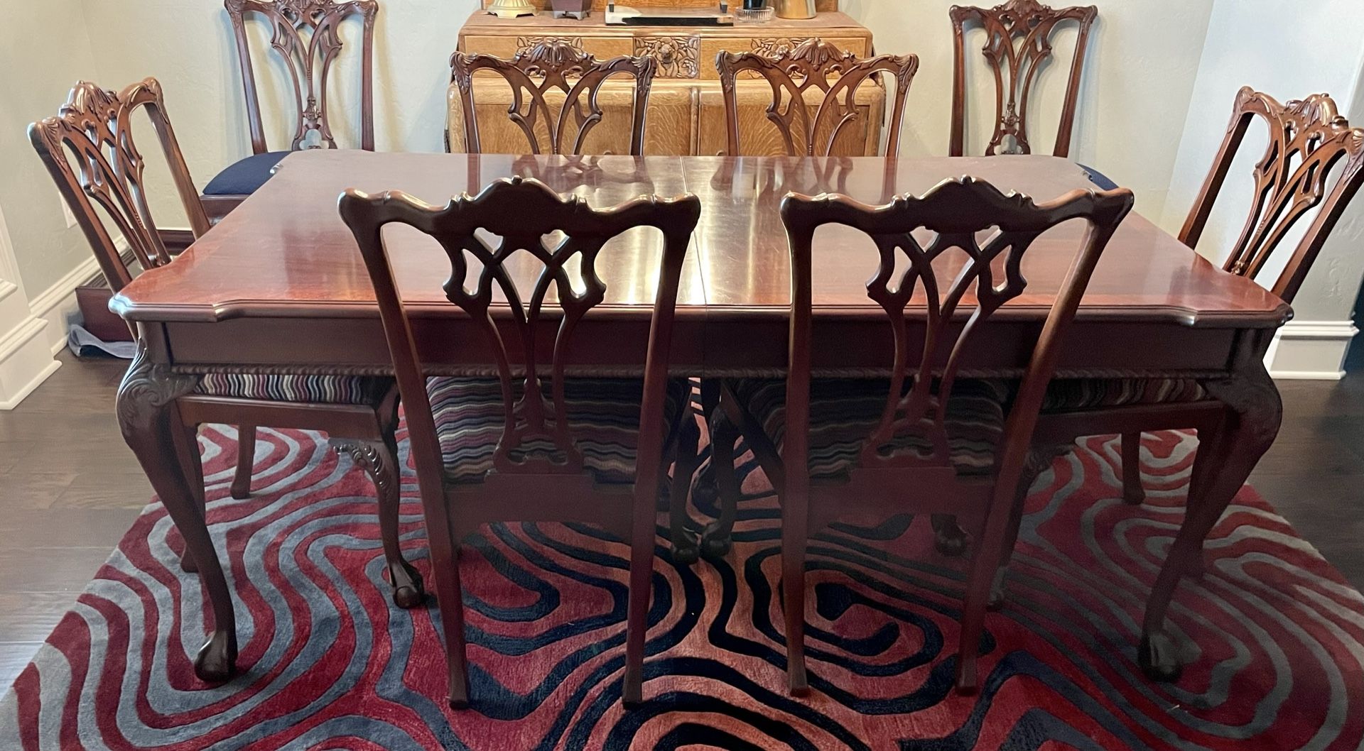Gorgeous Chippendale Dining Table and Chairs
