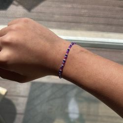 Purple Seed Bead Bracelet 