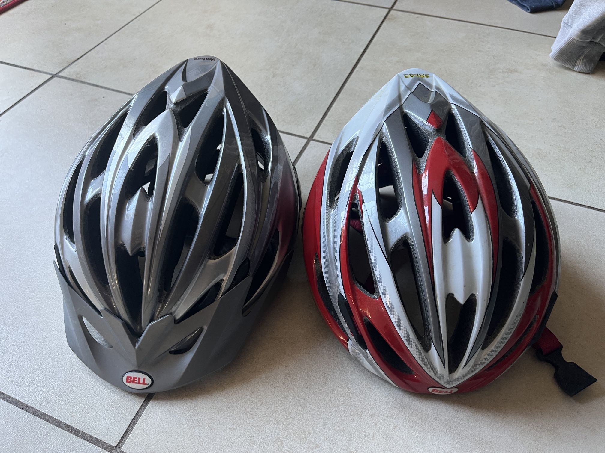 Two Bell Bike Helmets Size 54-61