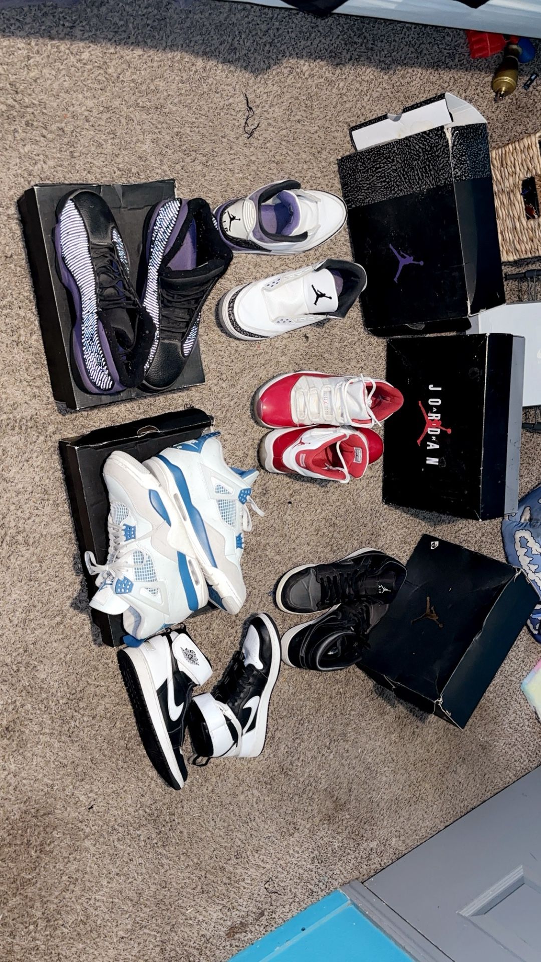 6 Pairs Of Jordan’s Size 11.5 M And 12 M