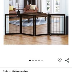 SPIRICH 96-inch Extra Wide 30-inches Tall Dog Gate with Door Walk Through, Freestanding Wire Pet Gate for The House, Doorway, Stairs, Pet Puppy Safety