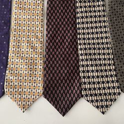 Lot of 5 Guess Men's Neck Ties 100% Imported Silk Made In USA  