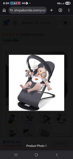 Baby Bouncer, Portable Baby Bouncer Seat for Babies 0-12 Months with 3 Recline Positions, Ergonomic Design Baby Rocker Infants Bouncy Seat with Hangin