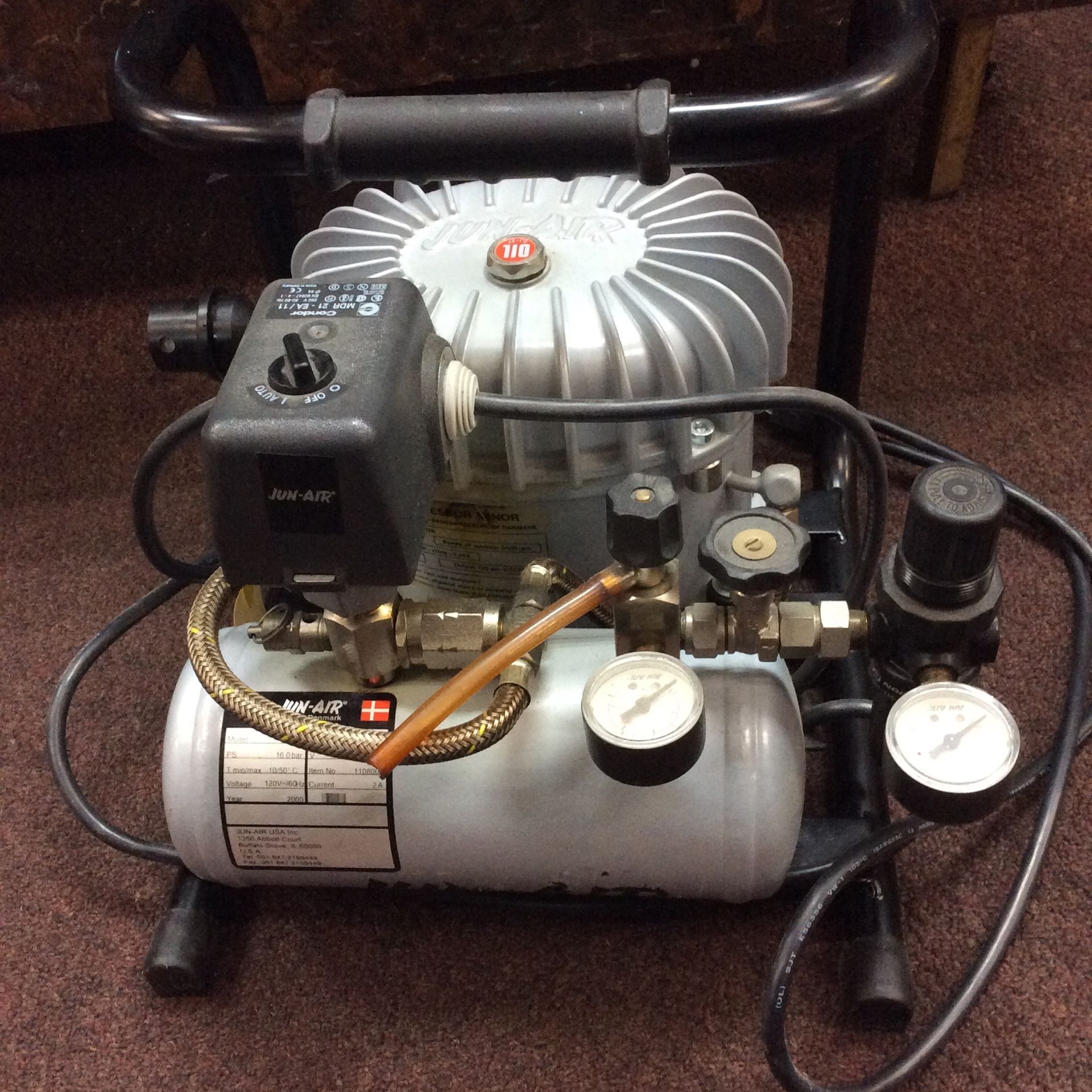 Jun Air Model 3-1.5 Small Air Compressor, Ultra Quiet