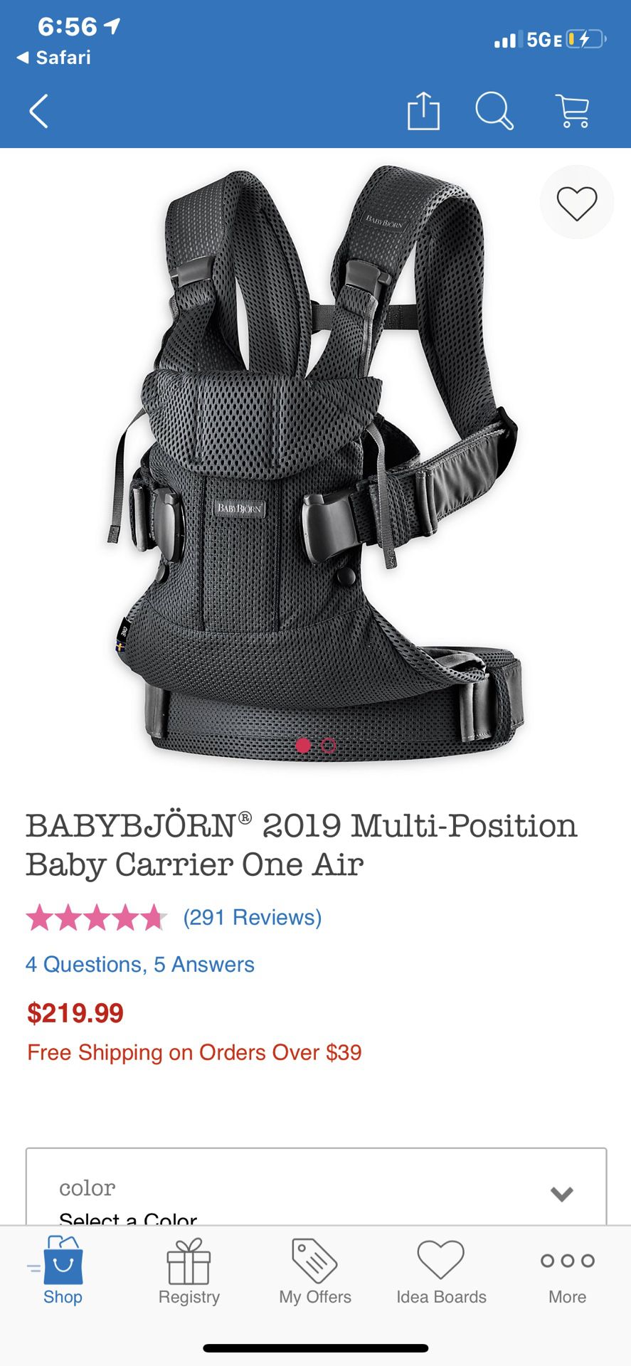 Babybjörn multi-position baby carrier