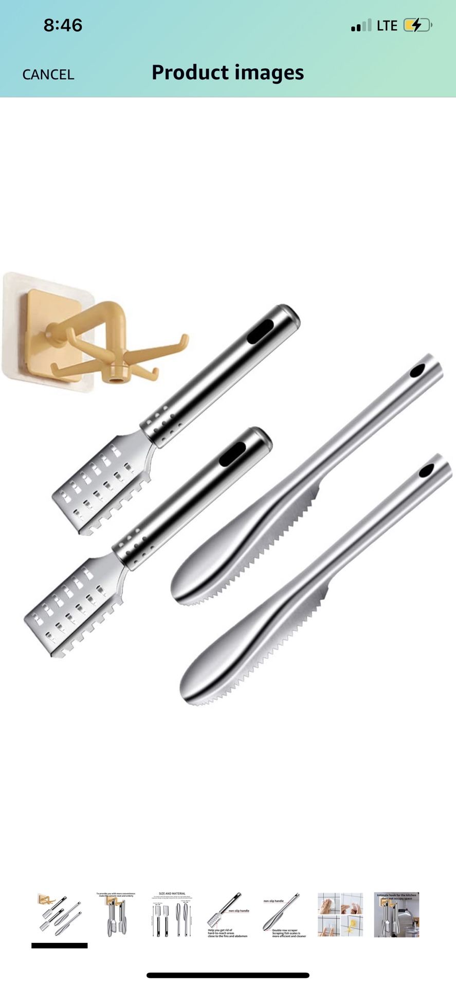 4 pieces of scales cleaning brush, stainless steel serrated scales, ergonomic handle design, cleaning brush scraper kitchen tool, faster and easier re